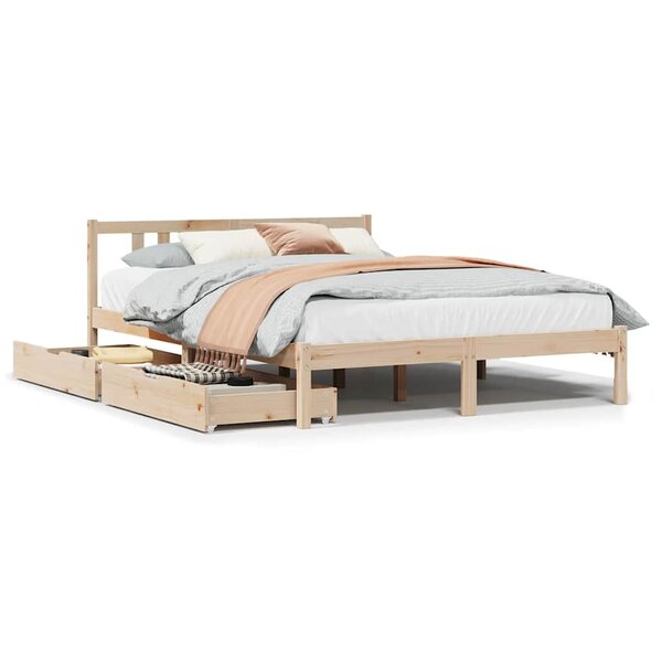 vidaXL Cadre de lit sans matelas 135x190 cm bois de pin massif