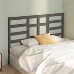 vidaXL Tête de lit Gris 156x4x104 cm Bois massif de pin