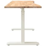 vidaXL Bureau Blanc et Naturel 140 x 60 cm Bois de chêne massif