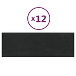vidaXL Panneaux muraux 12 Pièces Noir 90x30 cm Velours 3 24 m²