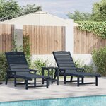 vidaXL Mobilier de jardin lounge 3 Pièces Bleu marine 38 x 38 x 46 cm