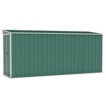 vidaXL Abri de jardin mural Vert 118x382x178 cm Acier galvanisé