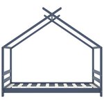 vidaXL Cadre de lit d'enfant Gris Bois de pin massif 80x160 cm