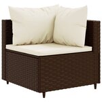 vidaXL Salon de jardin 10 Pièces avec coussins marron résine tressée