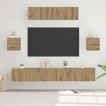 vidaXL Ensemble meuble TV 7 Pièces chêne artisanal 80 x 30 x 30 cm
