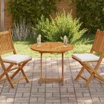 vidaXL Dessus de table Bois de teck solide Rond 2 5 cm 80 cm