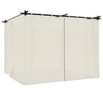 vidaXL Tonnelle avec rideaux crème 3x3 m acier