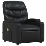 vidaXL Fauteuil de massage inclinable Noir Similicuir