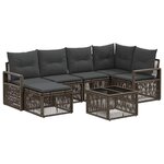 vidaXL Ensemble de canapé de jardin 7 pc Gris polyrotin