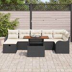 vidaXL Ensemble de canapé de jardin 8 Pièces Noir Poly rotin