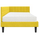 vidaXL Cadre de lit d'angle avec matelas 2 Pièces Jaune Velours