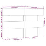 vidaXL Tête de lit Gris 144x3x81 cm Bois massif de pin