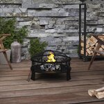 vidaXL Foyer avec tisonnier 50 cm XXL acier
