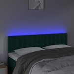 vidaXL Tête de lit à LED Vert foncé 144x5x78/88 cm Velours