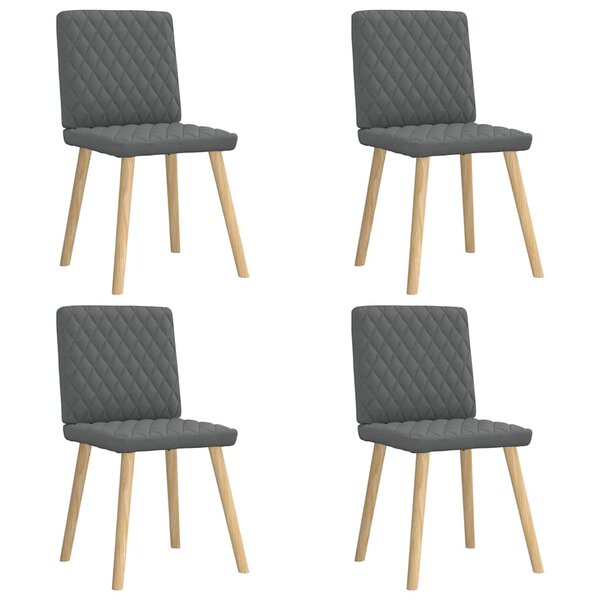 vidaXL Chaises à manger lot de 4 gris foncé tissu