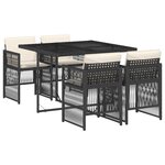 vidaXL Ensemble à manger de jardin coussins 5Pièces Noir Résine tressée