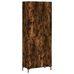 vidaXL Buffet haut Chêne fumé 69 5x34x180 cm Bois d'ingénierie