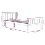 vidaXL Cadre de lit Marron foncé Bois de pin massif 90x200 cm