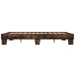 vidaXL Cadre de lit chêne fumé 150x200 cm bois d'ingénierie et métal
