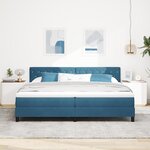 vidaXL Cadre de Lit avec Matelas Bleu Foncé 200x200 cm Velours