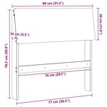 vidaXL Tête de lit capitonnée Gris foncé 80 cm Pin massif