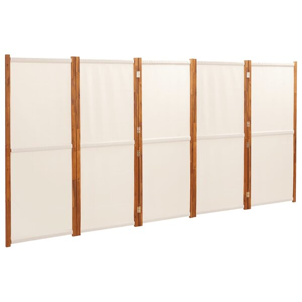 vidaXL Cloison de séparation 5 panneaux Blanc crème 350x180 cm