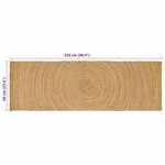 vidaXL Tapis de surface Rectangulaire Marron 60 x 250 cm Jute