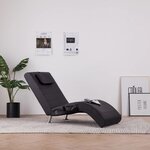 Vidaxl chaise longue de massage avec coussin marron similicuir