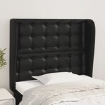 vidaXL Tête de lit avec oreilles Noir 93x23x118/128 cm Similicuir