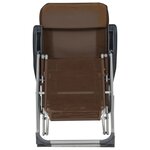vidaXL Chaises de camping pliantes et repose-pied lot de 2 marron