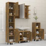 vidaXL Armoire de bain Chêne fumé 30x30x179 cm Bois d'ingénierie