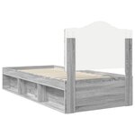 vidaXL Cadre de lit Gris Sonoma 75 x 190 cm Pin massif