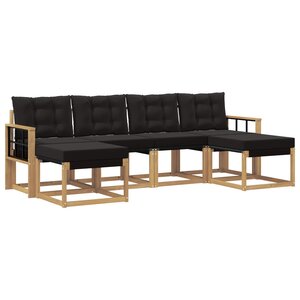 vidaXL Ensemble de canapés d'extérieur 6 Pièces Blanc et noir