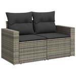 vidaXL Salon de jardin avec coussins 10 Pièces gris résine tressée