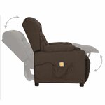 vidaXL Fauteuil de massage Marron foncé Tissu