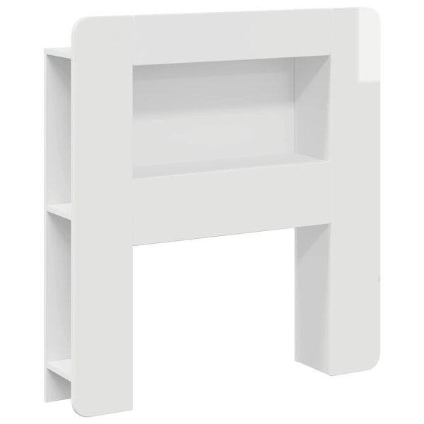 vidaXL Cabinet de Tête de Lit Blanc brillant Bois d’ingénierie