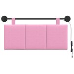 vidaXL Tête de lit suspendue Avec lumière LED Rose Tissu