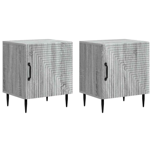 vidaXL Cabinet de chevet 2 Pièces Sonoma gris 43 x 34 5 x 50 cm