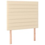 vidaXL Sommier à lattes de lit et matelas et LED Crème 120x200cm Tissu