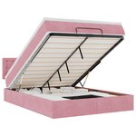 VidaXL Cadre de lit ottoman avec matelas rose 140x200 cm velours