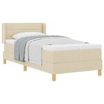 vidaXL Lit à ressorts avec matelas crème 90x200 cm tissu