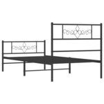 vidaXL Cadre de lit métal sans matelas avec pied de lit noir 90x200 cm