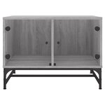 vidaXL Table basse avec portes en verre sonoma gris 68 5x50x50 cm