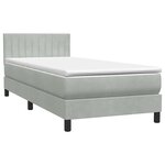 vidaXL Sommier à lattes de lit et matelas et LED gris clair 90x210 cm velours