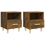 vidaXL Tables de chevet 2 Pièces Chêne fumé 40x35x47 cm
