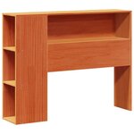 vidaXL Lit bibliothèque sans matelas cire marron 90x200 cm pin massif