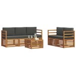 vidaXL Ensembles de canapés avec coussin 6 Pièces Naturel et Anthracite
