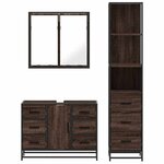 vidaXL Ensemble de meubles de salle de bain 3 Pièces Chêne marron