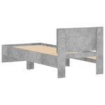 vidaXL Cadre de lit sans matelas avec tête de lit gris béton 90x200 cm