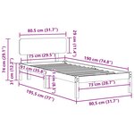 vidaXL Cadre de lit avec tête de lit Naturel 75 x 190 cm Pin massif